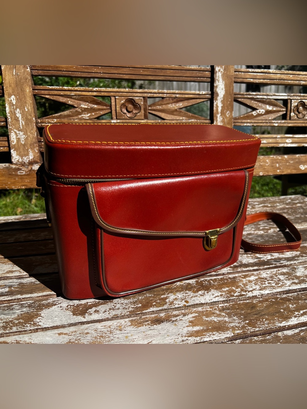 Vintage Leather Camera Bag or Crossbody Purse